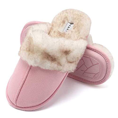 Fanture Women’s Memory Foam Slippers Faux Fur Lining Slip-on Clog Scuff House Shoes Indoor & Outdoor