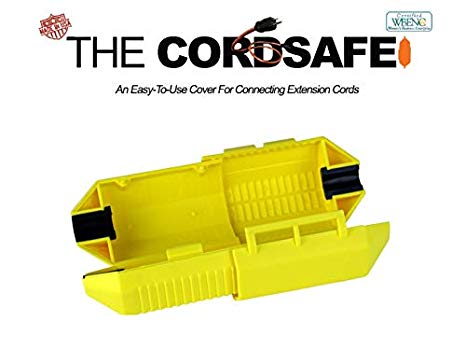 Yellow CordSafe Extension Cord Safety Cover with Water-Resistant Seal for Cord Management