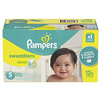 Pampers Swaddlers Disposable Baby Diapers Size 5, 132 Count, ONE MONTH SUPPLY