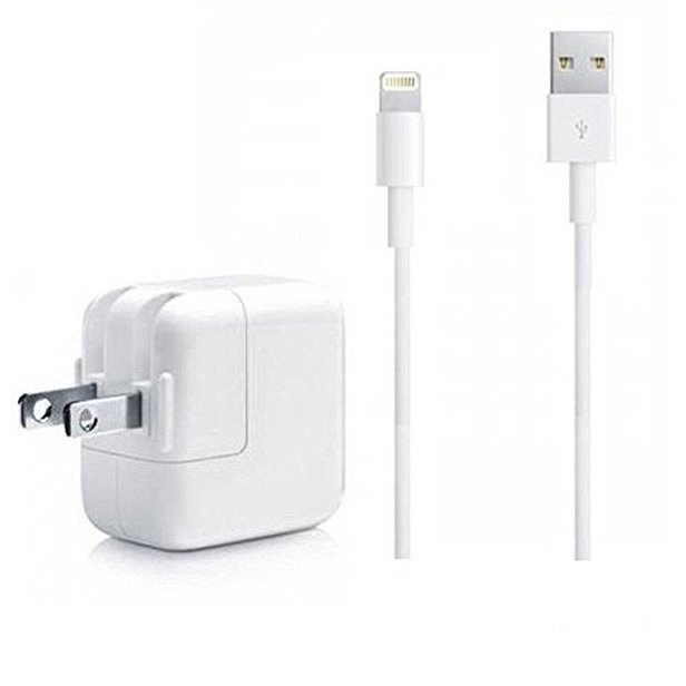 POWERGEN iPad Charger, iPhone Charger, 2.4A 12W USB Wall Portable Travel Plug and 6Feet Lightning Cable for iPhone X/8/8Plus/7/7Plus/6s/6sPlus/6/6Plus/SE/5s/5/5c/iPad 4/Mini/Air/Pro/iPod Bundle Pack