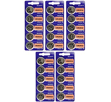 SONY 2032 CR2032 3V Lithium Battery, 5 Count (5 Pack)