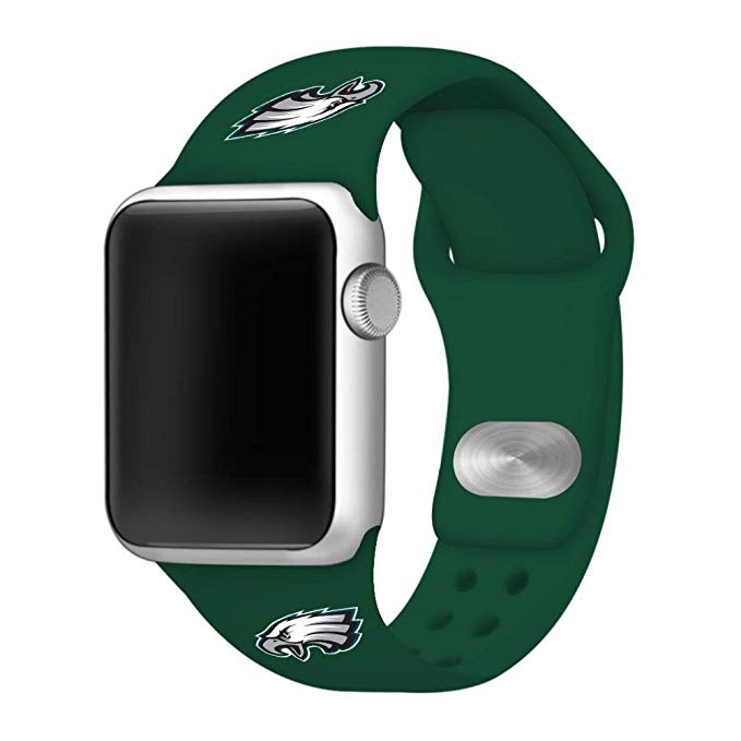 Game Time Philadelphia Eagles Silicone Sport Band Compatible with Apple Watch - Band ONLY (42mm/44mm Green)