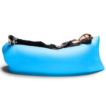 Ranphy Inflatable Beach Lounger,Fourling Tartan Nylon Fabric Inflatable Sleeping Bags Outdoor Indoor Convenient Inflatable Air Beds Compression Air Bag Hangout Bean Bag Portable Chair Air Mattresses Bedding