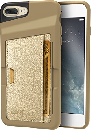 CM4 iPhone 7 Plus Wallet Case - Q Card Case for iPhone 7  [Slim Protective Kickstand Grip Cover] - Champagne Gold