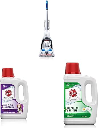 Hoover PowerDash Pet Compact Carpet Cleaner, Shampooer Machine & Paws & Claws Deep Cleaning Carpet Shampoo with Stainguard & Renewal Deep Cleaning Carpet Shampoo, Concentrated Machine Cleaner Solution