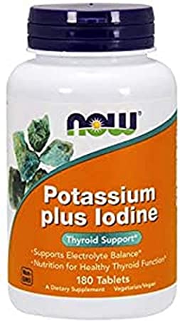 Now Foods Potassium Plus Iodine Tablets, 180-Count