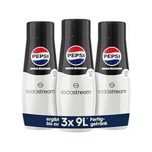 SodaStream Sirup 3x Pepsi Zero Zucker - 1x Flasche ergibt 9 Liter Fertiggetränk, Sekundenschnell zubereitet und immer frisch, 440 ml