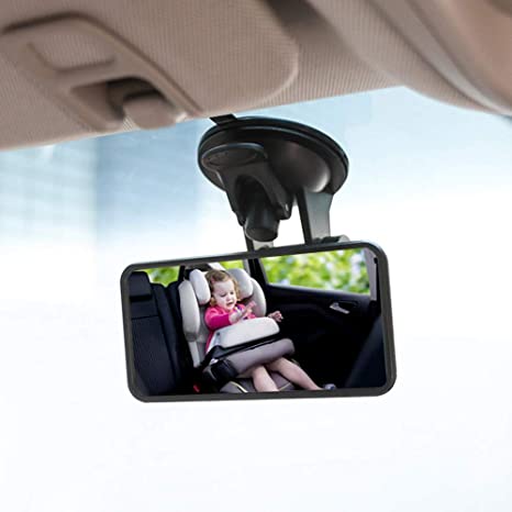 Goolsky Rear View Mirror,Baby Car Mirror Wide View Suction Cup Mirror