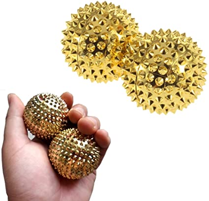 BKID 2Pcs Hand Massage Ball Body Acupressure Magnetic Massager, Spiky Massage Acupuncture Pain Relief Deep Tissue Trigger Point Therapeutic Massaging Exercise Roller