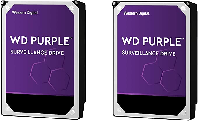 WD Purple Surveillance Hard Drive - 7200 RPM Class, SATA 6 Gb/s, 256 MB Cache, 3.5" - WD102PURZ (6TB, 2-Pack)