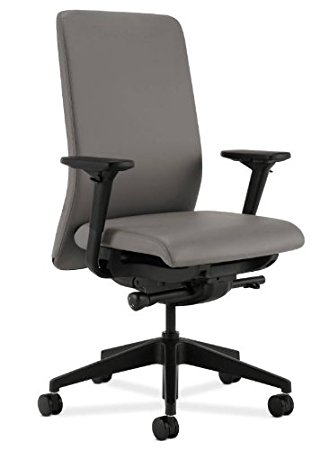 HON Nucleus Upholstered Task Chair - Knit Upholstered Back Computer Chair with Adjustable Arms, Taupe (HN1U)