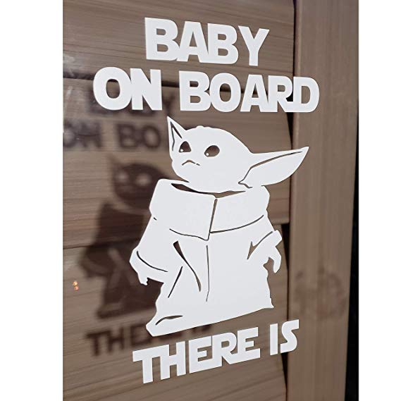 Yoda Baby on Board There is/Star Wars The Mandalorian/Vinyl Sticker Decal to Apply to car, Truck, Van Window or Body