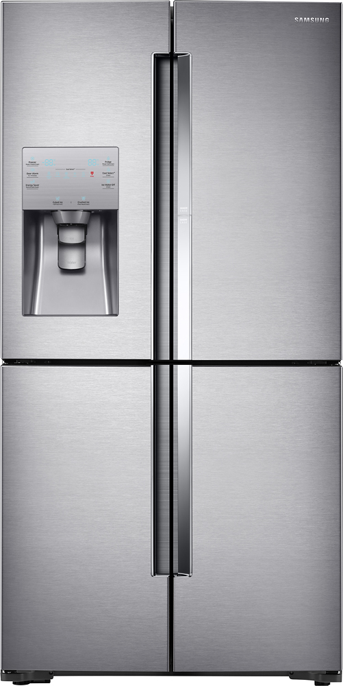 Samsung - 22.1 Cu. Ft. 4-Door Flex French Door Counter-Depth Refrigerator with Food ShowCase - Fingerprint Resistant Stainless Steel