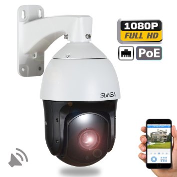 SUNBA 1080P HD, PoE , 20X Optical Zoom, 4.7~94.0mm, Laser IR-Cut Night Vision, Audio, 2.0 Megapixels, Outdoor Waterpoorf, 120°/s High Speed IP Network Security PTZ Dome Camera with ONVIF(601-D20X)
