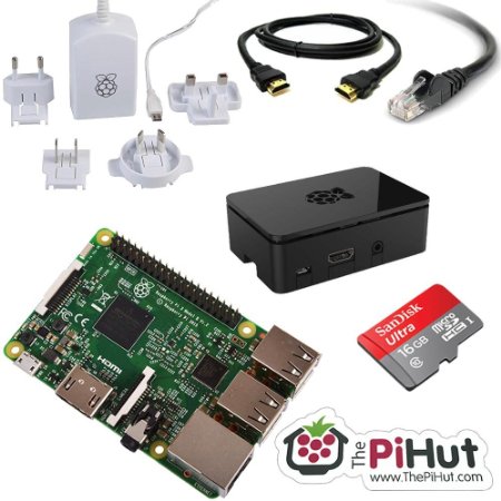 ThePiHut 16GB Raspberry Pi 3 Starter/Media Centre Kit. (Python, Kodi, Minecraft, Scratch and more)