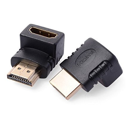 Xcellent Global 2 Pack High Speed 90 Degree Right Angle HDMI Male to Female Adapter Coupler Extender Gold Plated M-AV004