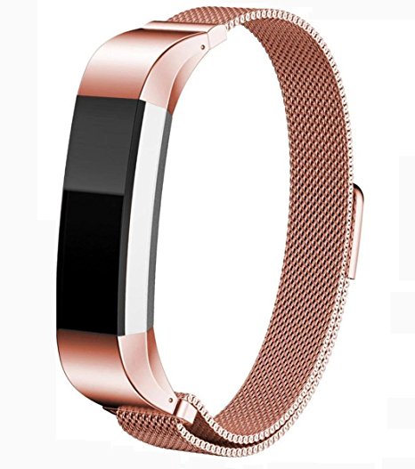 Fitbit Alta HR and Alta Bands,Milanese Loop Stainless Steel Metal Replacement Accessories Band for Fitbit Alta HR and Fitbit Alta 5.5-9 Inch Wrist Sliver Black Rose Gold Blue Pink Coffee