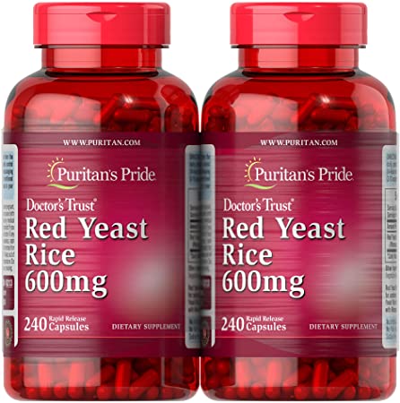 Puritan's Pride Red Yeast Rice 600 mg, 240 Count, Pack of 2