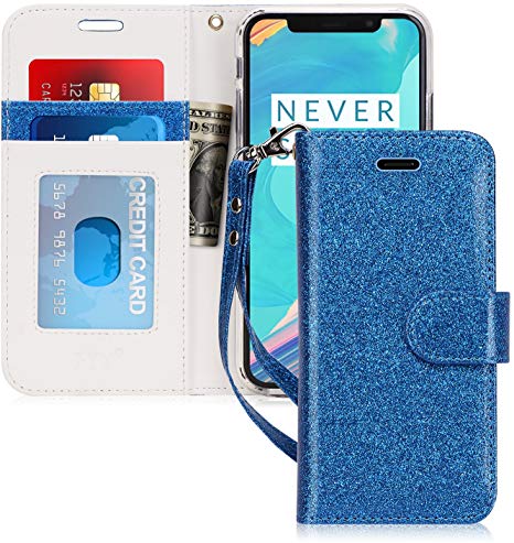 FYY Luxury PU Leather Wallet Case for iPhone Xs (5.8") 2018/iPhone X/10 2017, [Kickstand Feature] Flip Folio Case with [Card Slots][Note Pockets] for iPhone Xs (5.8") 2018/iPhone X/10 2017 DodgerBlue