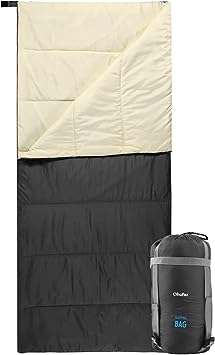 Sleeping Bag Blanket: Ohuhu 3 Season Warm Weather Sleeping Bags Portable Lightweight Waterproof Adult Sleeping Bag with Compression Sack for Teen, Home, Office, Camping, Hiking, Traveling