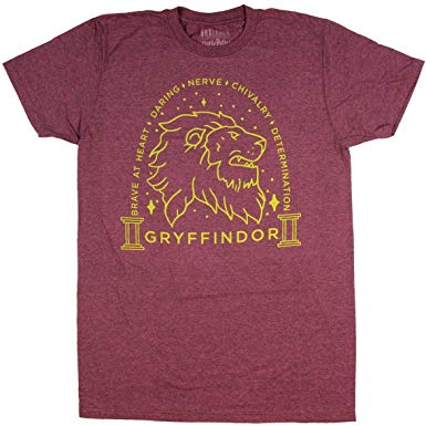 Harry Potter Gryffindor House Motto Sketch Men's T-Shirt Cotton/Poly