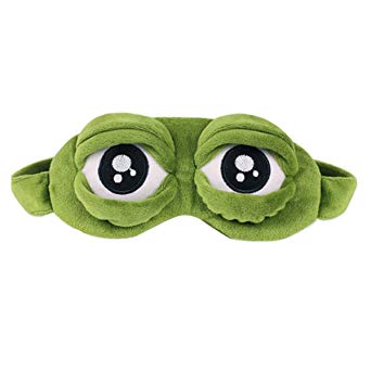 Frog Eye Mask for Sleeping Creative Cartoon Fluff Eyeshade Funny Gift Anime Green