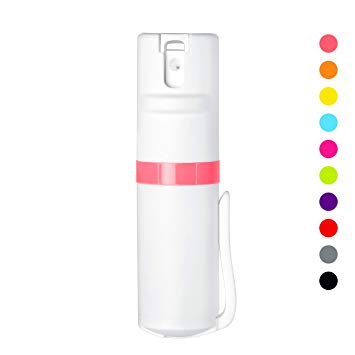 POM Pepper Spray Pocket Clip Maximum Strength OC Spray Safety Flip Top 10ft Range 24 Bursts Compact Discreet for Running, Cycling, Outdoors