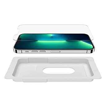 Belkin SCREENFORCE™ iPhone 13/13 Pro Tempered Glass Antimicrobial-Treated, Crystal Clear, Multi-Level Protection, Easy Align Tray Included for Precise Installation