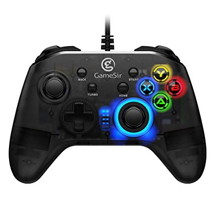 Wired PC Game Controller, GameSir T4w for Windows 7/8/8.1/10 with LED Backlight, Gamepad for PC with Dual-Vibration Turbo and Trigger Buttons