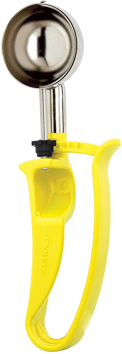 Zeroll Universal EZ Disher Food Portion Control Scoop Designed for Right or Left Hand Use Dishwasher Safe NSF Approved, 2 1/8-inch, Yellow