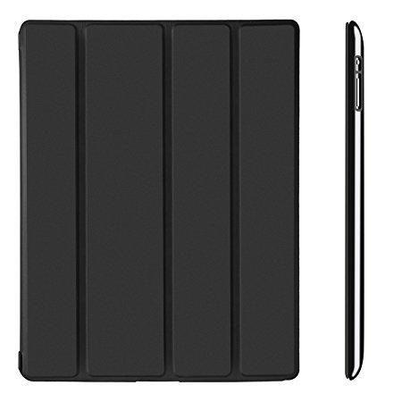 JETech® Gold Slim-Fit Folio Smart Case Cover with Back Case for Apple the New iPad 4 & 3 (3rd and 4th Generation with Retina Display) / iPad 2 (Black)