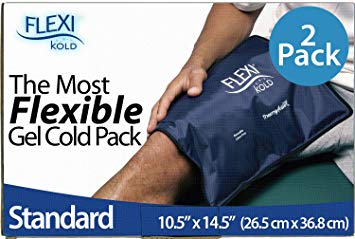 FlexiKold Ice Packs (Standard Large) - Two (2) Reusable Gel Cold Packs for First Aid, Sports Injuries, Pain Relief and Cold Therapy - (36.8 cm x 26.5 cm)