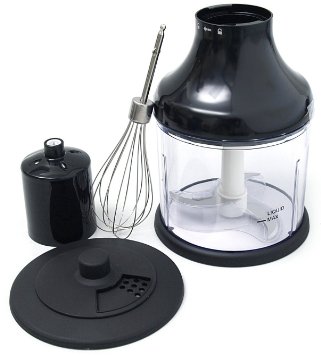 All-Clad XJ700042 Immersion Blender Mini Chopper and Whisk Attachments, Black