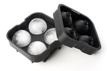 Ice Ball Mould, Novelty Food-Grade Silicone Ice Mold Tray With 4 X 4.5cm Ball Capacity