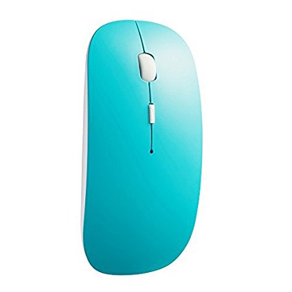 Tonor Bluetooth 3.0 Wireless Mouse Ultra Slim Portable Optical Mouse 800/1200/1600 DPI, Blue