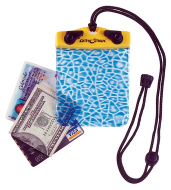 Dry Pak TPU Waterproof and Temperature-Resistant Wallet with Alligator Skin Print Pattern and Removable Adjustable Lanyard