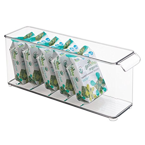 mDesign Refrigerator, Freezer, Pantry, Cabinet Organizer Bin for Kitchen Storage - 14.5" x 4" x 5.75", Clear