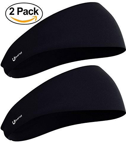 Self Pro Mens Headband 2-Pack Guys Sweatband & Sports Headband for Running, Crossfit, Working Out and Dominating Your Competition - Performance Stretch & Moisture Wicking