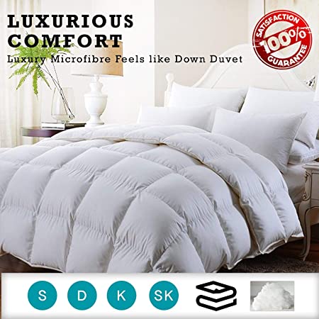 Kensingtons 100% Soft Silky Microfibre Feels Like Down Duvet Quilt Hotel Quality Togs (15 Tog, Double)