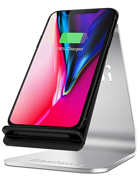 Bestand Aluminum QI Wireless Fast Charger Dock, Silver