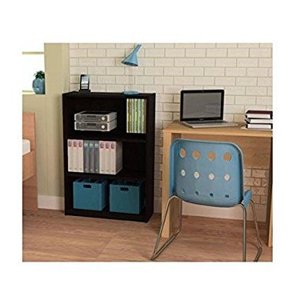 Ameriwood 3-shelf Bookcase, Multiple Finishes. Ideal for Dorm Room, Home Office, Living Room or Any Room. (Black)