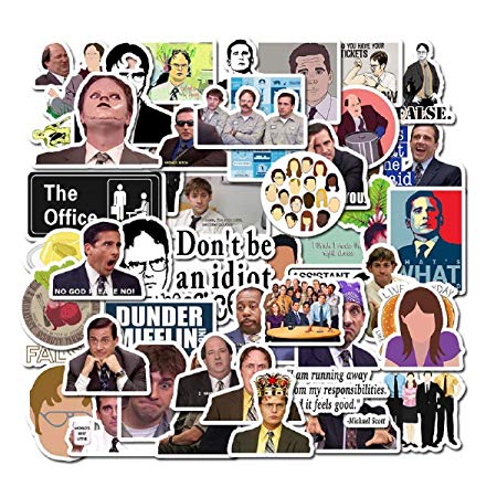The Office Sticker Pack of 50 Stickers - Waterproof Durable Stickers Bomb for Laptops, Trendy Vinyl Laptop Stickers, Funny Stickers for Laptops, Computers, Hydro Flasks, Water Bottles