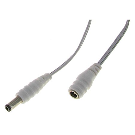 Valley Enterprises® 12' 2.1mm x 5.5mm Male to Female DC Power Extension Cable White