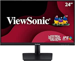 ViewSonic VA2409M 24 Inch Monitor 1080p IPS Panel with Adaptive Sync, Thin Bezels, HDMI, VGA, and Eye Care(Renewed)