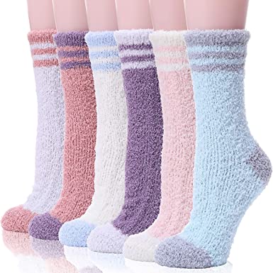 Womens Fuzzy Socks Slipper Soft Cabin Plush Warm Fluffy Winter Christmas Sleep Stocking Stuffers Cozy Adult Socks