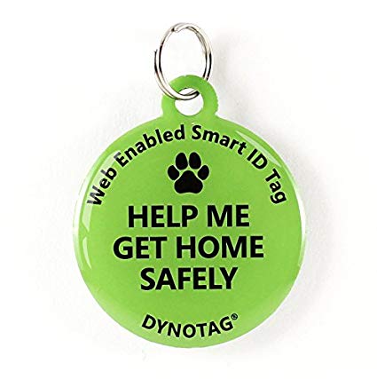 Dynotag Web Enabled Super Pet ID Smart Tag. Deluxe Coated Steel, with DynoIQ & Lifetime Recovery Service. Fun Series