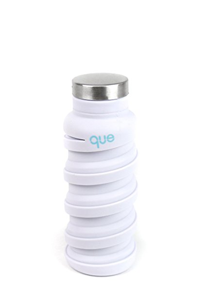 que Bottle | Designed for TRAVEL and OUTDOOR. Collapsible Water Bottle - Food-Grade Silicone / BPA Free / Lightweight / Eco-Friendly - 12oz