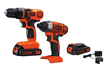 Black & Decker 20V MAX Drill/Driver Impact Combo Kit - Includes Battery and Charger