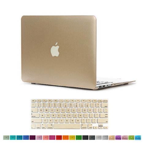 Versality Perfect Fit Hard Case Cover MacBook Pro 13" & Matching Keyboard Cover, Champagne Gold Metallic