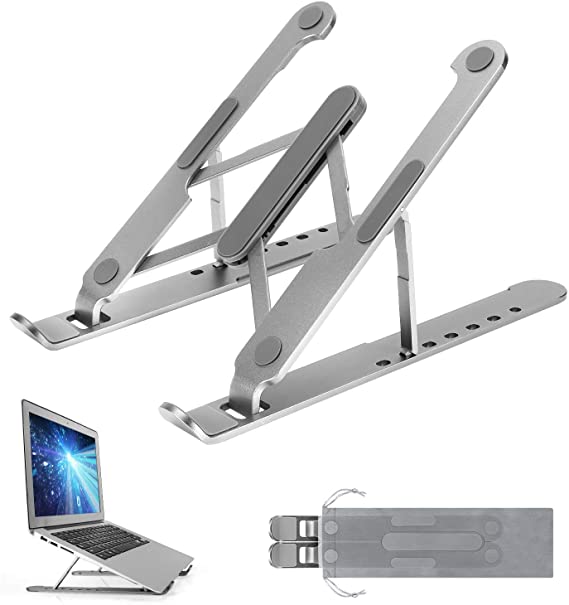 Laptop Stand,Adjustable Aluminum Laptop Computer Stand Tablet Stand,Ergonomic Foldable Portable Desktop Holder Compatible,Compatible with All Laptops (Up to 17.3 inch)